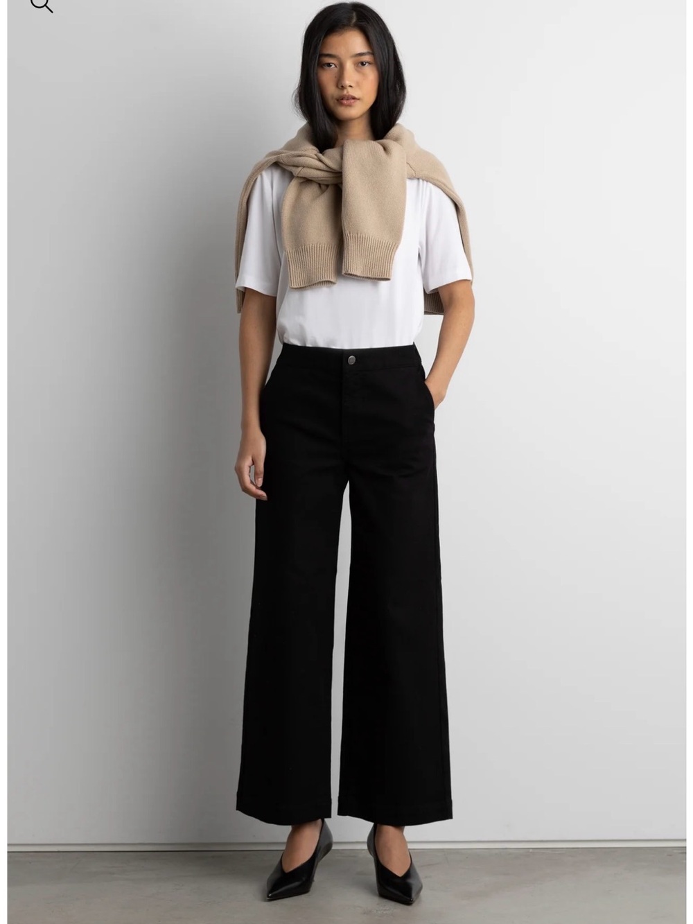 OAK + FORT Black Wide-Leg Women’s Jeans
